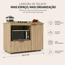 Ver imagem 5 de Balcão Cooktop com Espaço para Forno 106cm 2 Portas Dourado/Marrom - J Carvalho
