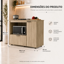 Ver imagem 3 de Balcão Cooktop com Espaço para Forno 106cm 2 Portas Dourado/Marrom - J Carvalho