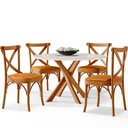 Ver imagem 5 de Kit 04 Cadeiras para Sala de Jantar e Estar Living Estofada Ávila L02 Couríssimo Whisky - Lyam