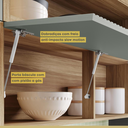 Ver imagem 7 de Armário Aéreo de Cozinha Marquesa Ripado 1 Porta Basculante 1 Nicho MDF Nature/Verde - Nesher