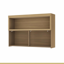 Ver imagem 3 de Armário Aéreo de Cozinha Marquesa Ripado 1 Porta Basculante 1 Nicho MDF Nature/Verde - Nesher
