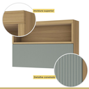 Ver imagem 6 de Armário Aéreo de Cozinha Marquesa Ripado 1 Porta Basculante 1 Nicho MDF Nature/Verde - Nesher