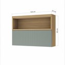 Ver imagem 2 de Armário Aéreo Modular 1 Porta Basculante Ripado Nesher Marquesa 120cm 100% Mdf