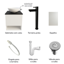 Ver imagem 2 de Kit Gabinete Banheiro Preto Cuba Espelho Torneira Preta Valvula Sifão Engate Completo