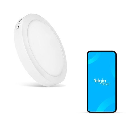 Luminária de Sobrepor LED Inteligente Smart 18W Bivolt RGB Controle Via Aplicativo Elgin