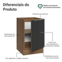 Ver imagem 4 de Balcão de Cozinha 50 Cm 1 Porta (sem Tampo) Rustic/preto Lux Madesa Rustic/preto