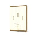 Ver imagem 1 de Guarda Roupa de Solteiro 4 Portas 3 Gavetas Nature Champanhe Espanha Vila Rica