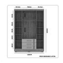 Ver imagem 4 de Guarda Roupa de Solteiro 4 Portas 3 Gavetas Nature Champanhe Espanha Vila Rica