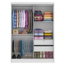 Ver imagem 5 de Quarto Completo com Guarda-Roupa Luke e Cabeceira com 2 Mesas de Cabeceira Madesa Branco Cor:Branco