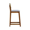 Ver imagem 5 de Banqueta Gabi Madeira Maciça Encosto Telinha C/ 68cm Altura -amêndoa- Linho Cinza Mescla Impermeável