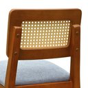Ver imagem 2 de Banqueta Gabi Madeira Maciça Encosto Telinha C/ 68cm Altura -amêndoa- Linho Cinza Mescla Impermeável