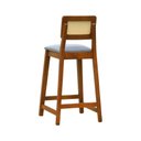 Ver imagem 3 de Banqueta Gabi Madeira Maciça Encosto Telinha C/ 68cm Altura -amêndoa- Linho Cinza Mescla Impermeável