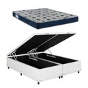 Ver imagem 1 de Cama Baú Casal Bipartido Branco Colchão Iso 60 D28 - Ortobom