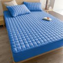 Ver imagem 1 de Protetor de Colchão Slip Microfibra 100% Poliéster Solteiro King 1 Peça Azul Oem