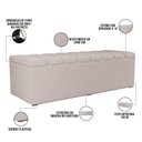 Ver imagem 4 de Calçadeira Recamier Baú para Cama Queen Dália 160x50 Cm W01 Linho Cru - Lyam Decor