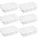 Ver imagem 1 de 6 Caixas Organizadoras Plasvale 15L Empilháveis Brancas Carnes Vegetais Cozinha