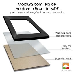 Moldura A4 Quadro Certificado Diploma de Luxo e Tela Acetato Arte na Arte Moldura A-4 Moldura Branca - 5