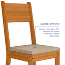 Ver imagem 7 de Kit 2 Cadeiras Estofadas para Mesa Sala de Jantar Reforçada - Freijó/savana