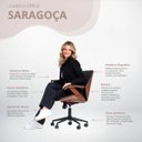 Ver imagem 3 de Cadeira de Escritório Ergonômica Giratória Diretor Executiva Couro Saragoça Office Cor:preto