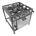 Ver imagem 1 de Fogão Profissional Alta Pressão 4 Bocas com Forno Metal Brey Fe -504-F
