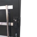 Ver imagem 4 de Porta Pivotante de Alumínio Preto 210x100 com Pux. e Friso com Fechadura Digital Linha 30 - Esquerda
