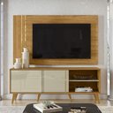 Ver imagem 1 de Rack Bancada e Painel para Tv de 60 Polegadas Cronos - Cumaru/opala