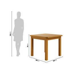 Mesa Quadrada Mel de Madeira Maciça Pinus 88x88 para Cozinha Sala de Jantar Sfa - 2
