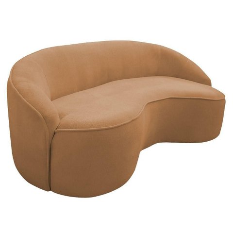 Sofá Curvo Montserrat 230cm 04 Lugares Bouclé Terracota - Nexta Casa