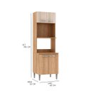 Ver imagem 3 de Armário Torre para Cozinha Max 62x195 Cm 4 Portas Nicho Forno/micro Mdp Carvalho Blanche - Clicklar