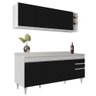 Armário Nevada E Balcão 180Cm Com Tampo Dallas Branco/Preto - 1