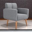 Ver imagem 4 de Jogo Poltrona e Puff para Sala Hazen Boucle Cinza