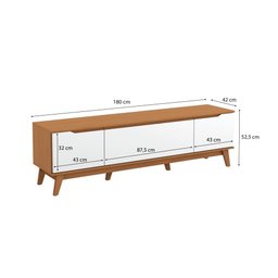 Rack Kappesberg 3 Portas Canela/branco 180cm - 3