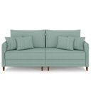 Ver imagem 5 de Sofá 3 Lugares Living 192cm Pé Madeira Zoe Boucle Pistache Z08 - Mpozenato