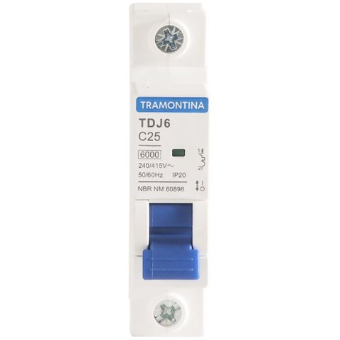 Minidisjuntor Tdj6ka 1 P 25 a Curva C Tramontina