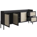 Ver imagem 2 de Balcão Buffet 183cm com Pés de Madeira Oslo - Nero