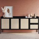 Ver imagem 4 de Balcão Buffet 183cm com Pés de Madeira Oslo - Nero