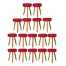 Kit 16 Banqueta Alta Julia 50cm Bar Cozinha Balcão Bistrô Pé Palito Rústico Suede Vermelho - 1