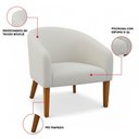 Ver imagem 3 de Poltrona Sala Decorativa Kit 2 Stella Pé Madeira Trapézio Castanho Bouclê D03 - D’Rossi