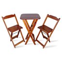Ver imagem 1 de Jogo De Mesa Bistro Com 2 Cadeiras Dobravel Imbuia Cor: Marrom