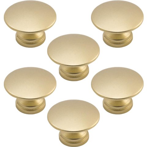 Kit 6 Puxadores 200 Tucson Ponto Dourado para Móveis Armários e Gavetas
