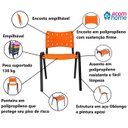 Ver imagem 5 de Jogo Mesa 70x70 Preta para Sorveterias e Restaurantes com 4 Cadeiras Iso Laranja