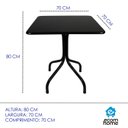 Ver imagem 6 de Jogo Mesa 70x70 Preta para Sorveterias e Restaurantes com 4 Cadeiras Iso Laranja