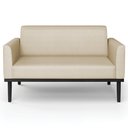 Ver imagem 7 de Sofá Namoradeira Base Madeira Preto Maressa Veludo Luxo Off White - Ibiza