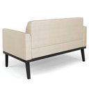 Ver imagem 5 de Sofá Namoradeira Base Madeira Preto Maressa Veludo Luxo Off White - Ibiza