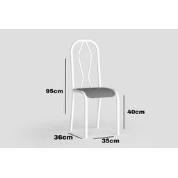 Conjunto 2 Cadeiras Ceci Art Panta Tubo Aço Branco Ass/Cinza - 2