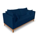 Ver imagem 3 de Sofá Vintage Viena 3 Lugares Para Sala de Estar Suede Azul - Madeira Prima Deccor