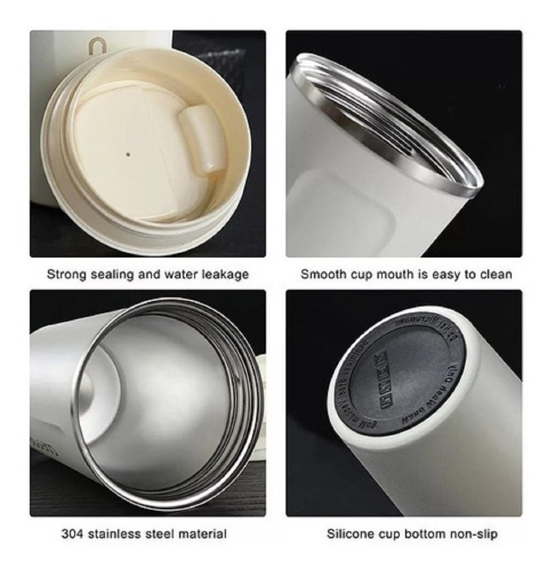 Copo Térmico Coffe anti-vazamento Conserva Quente Frio 510ML - Branco - 5