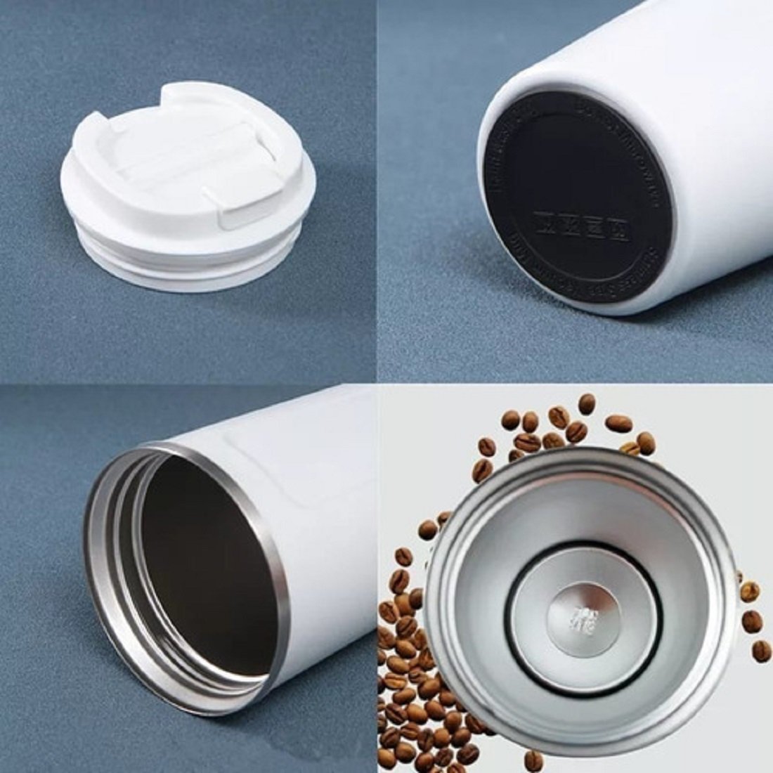 Copo Térmico Coffe anti-vazamento Conserva Quente Frio 510ML - Branco - 4