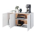 Ver imagem 4 de Balcão Aparador 90x53,5cm com 3 Portas e 4 Rodízios Branco BHO25