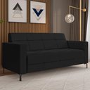 Ver imagem 2 de Sofá 3 Lugares Sala Living Industrial 180cm Senna K01 Veludo Preto - Lyam Decor